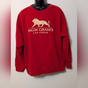 Men's Vintage Red MGM GRAND Hotel and Casino Las Vegas NV  Sweatshirt Size XL